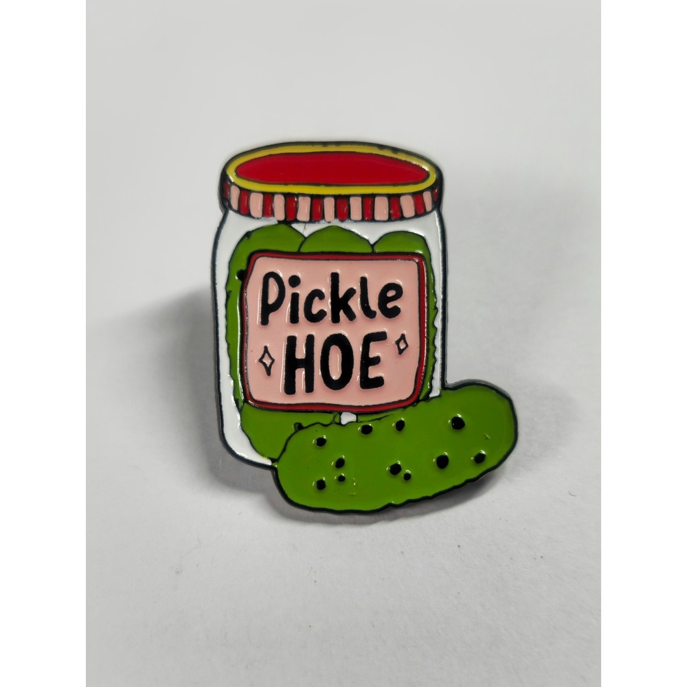Pickle H♡E Funny Enamel Pin Humorous Jar Lapel Pin Green Pink NWT - Picture 5 of 7